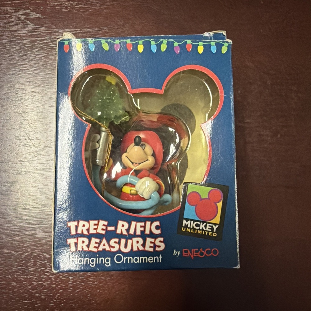 Disney Enesco Mickey Unlimited Tree-Rific Treasures Hanging Ornament with Box